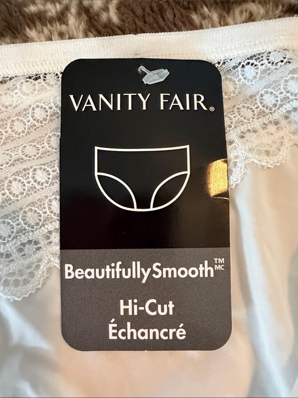 Vanity Fair White Lace-Trim Full Coverage Briefs - Two-Pack - Picture 2 of 6